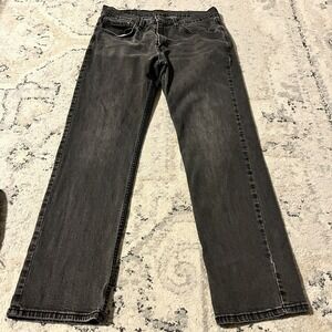 Levi's 514 Jeans Mens W33 L32 Black Straight Stretch Denim Classic Grunge Cowboy